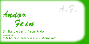 andor fein business card